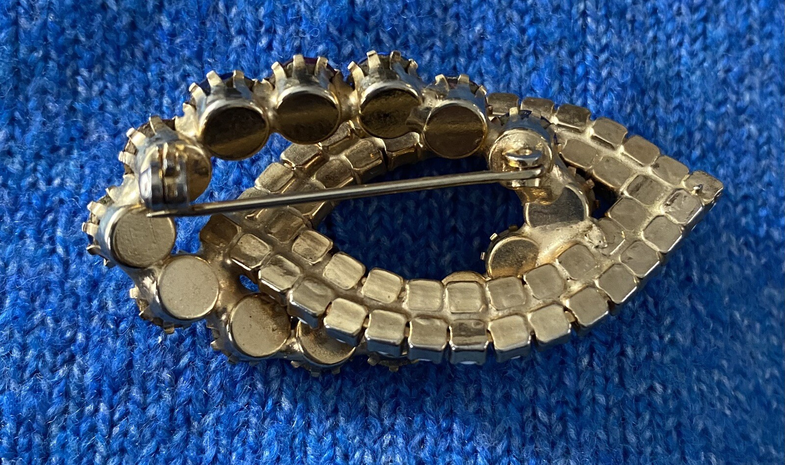 Purple Blue And White Stone Brooche . Unique