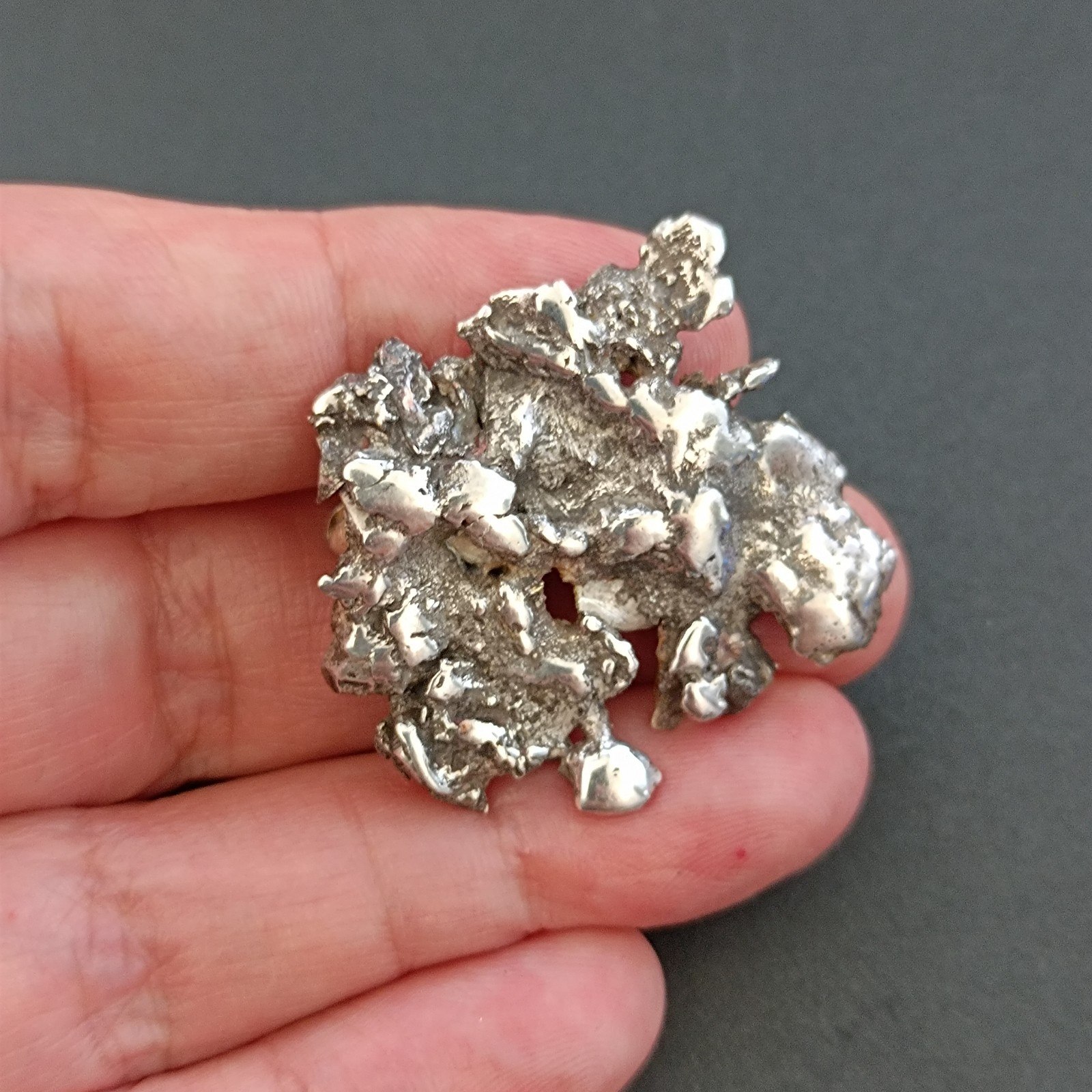 Brutalist Sterling Silver Brooch Modernist Abstract Sculptural Statement Artisan