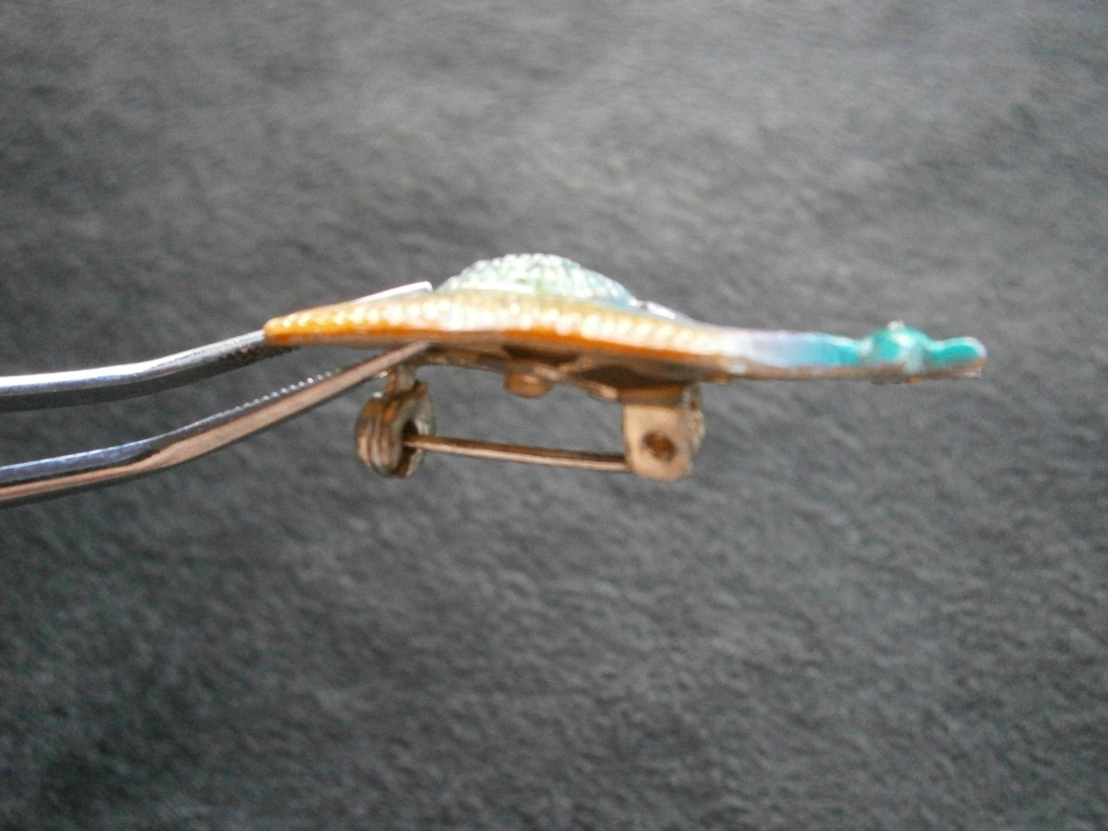 Lightweight Colorful Enamel Snail Vintage Brooch Pin Badge 2.1g