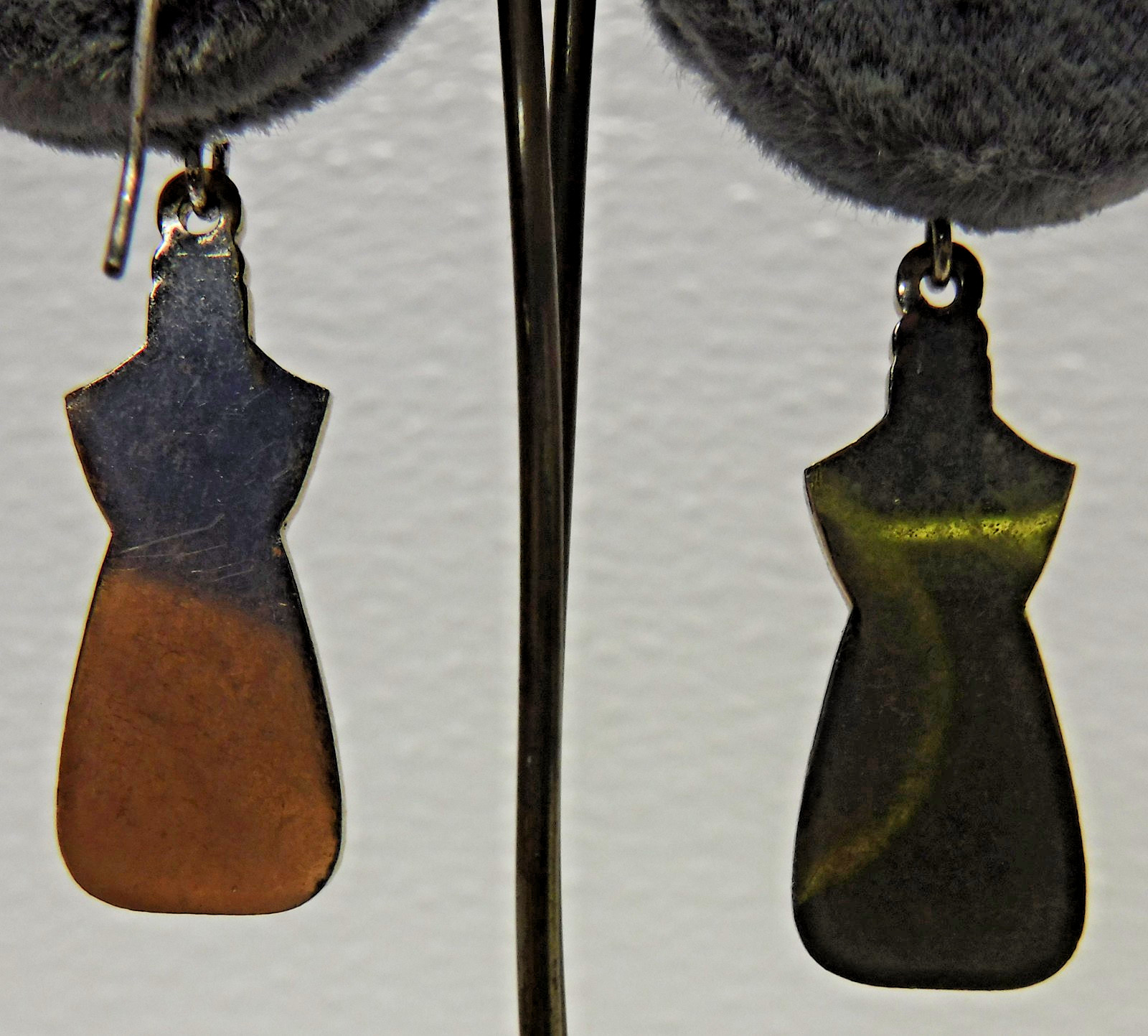 Vintage Ivory Liquid Dish Soap Dangle PIERCED EARRINGS metal w/ Enamel Finish