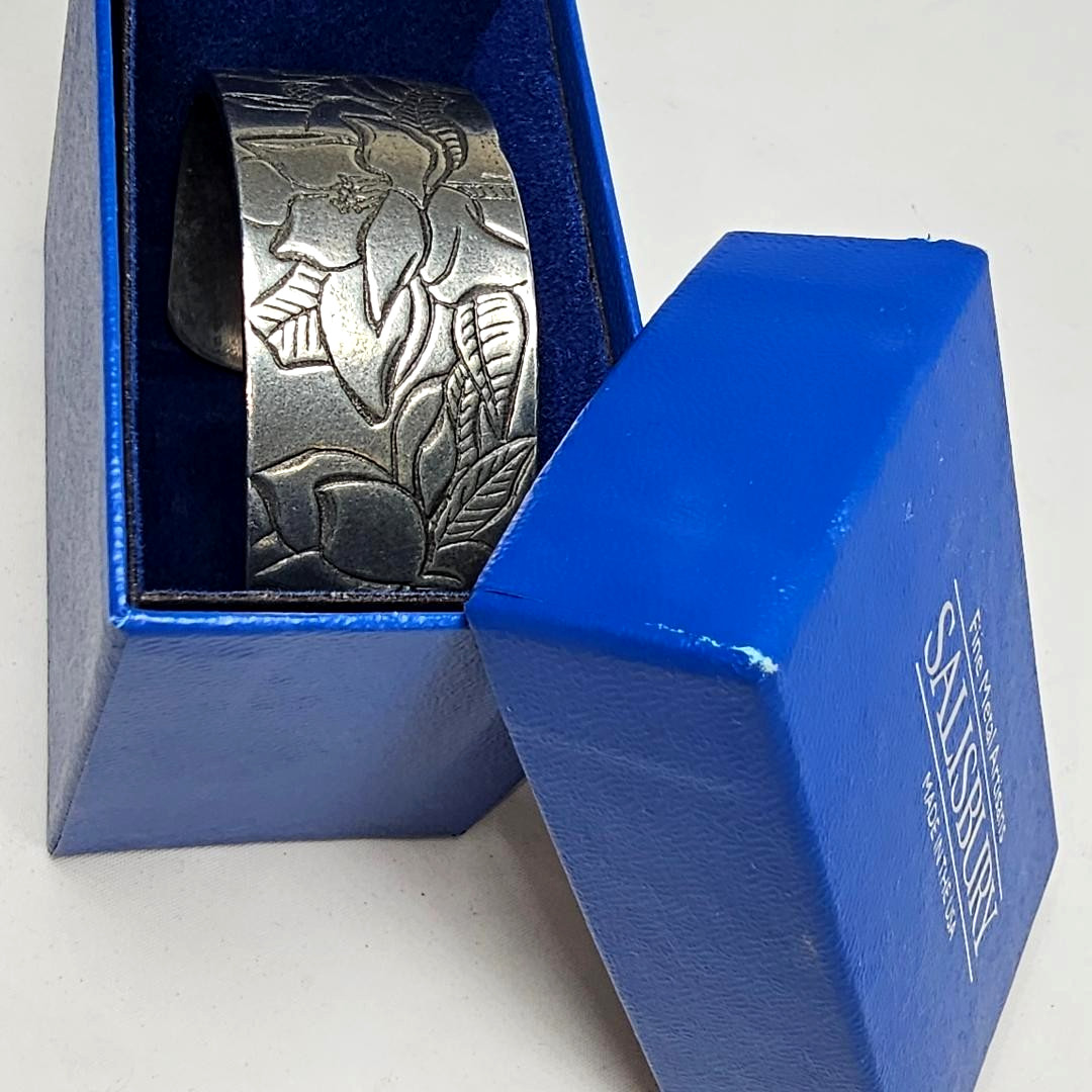 Martin Miazza Design Salisbury Pewter Cuff Bracelet Magnolia Gone with the Wind