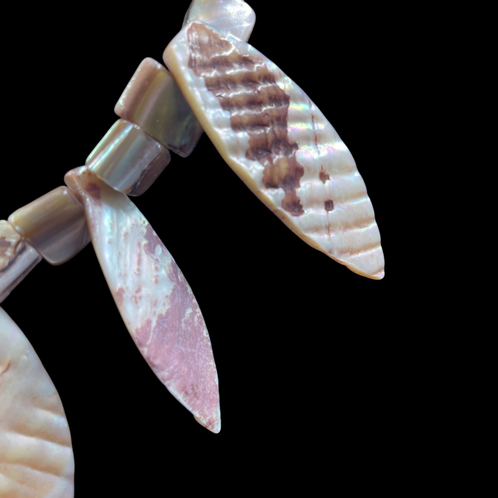 Boho Shell Necklace Leaf Dangle Natural Earthy Coastal Cruise Beachcore Organic