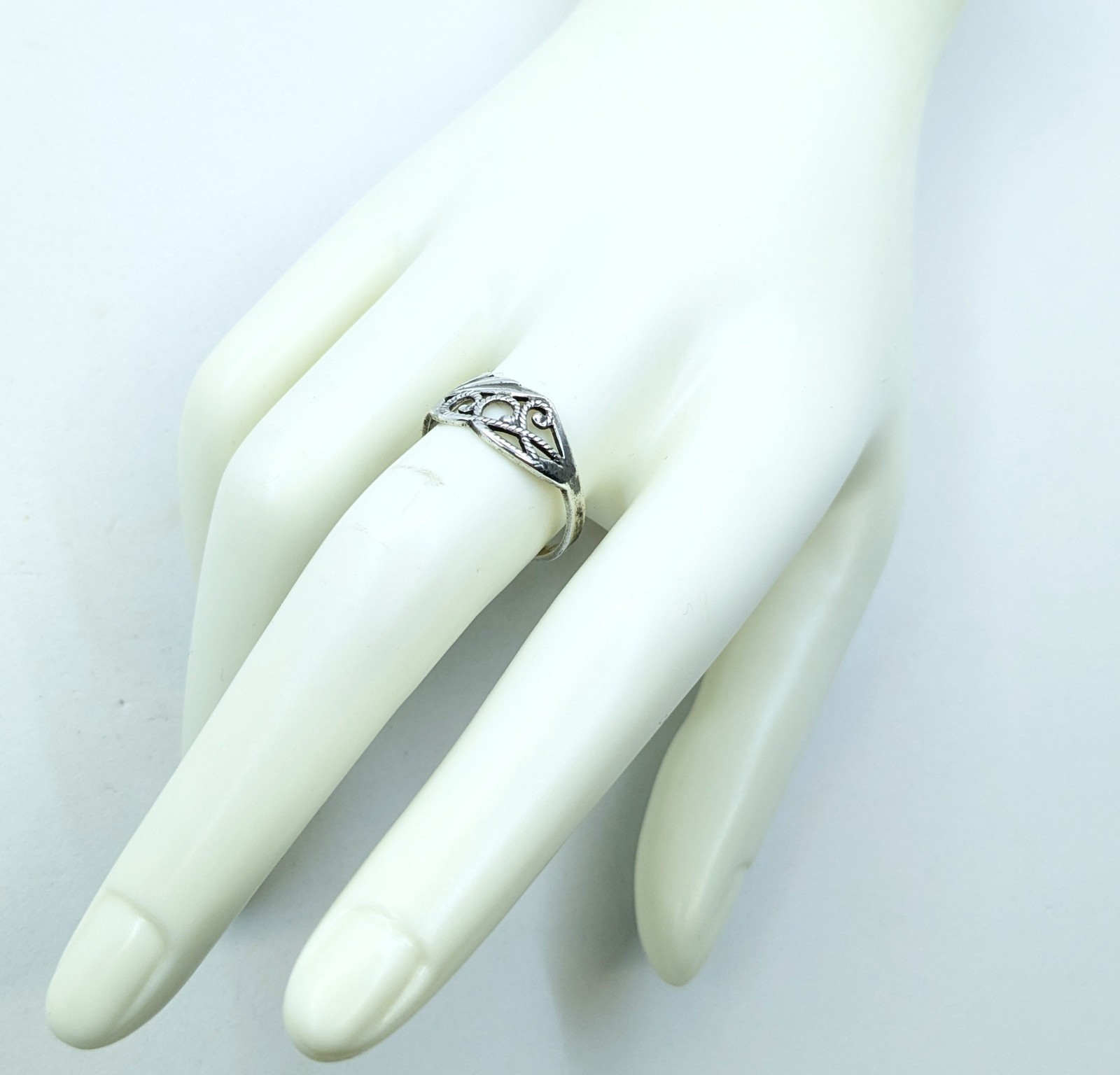 Vintage Elegant Soviet RING Silver⭐925 stamp Star USSR-size: 9US (19mm) | UA #92