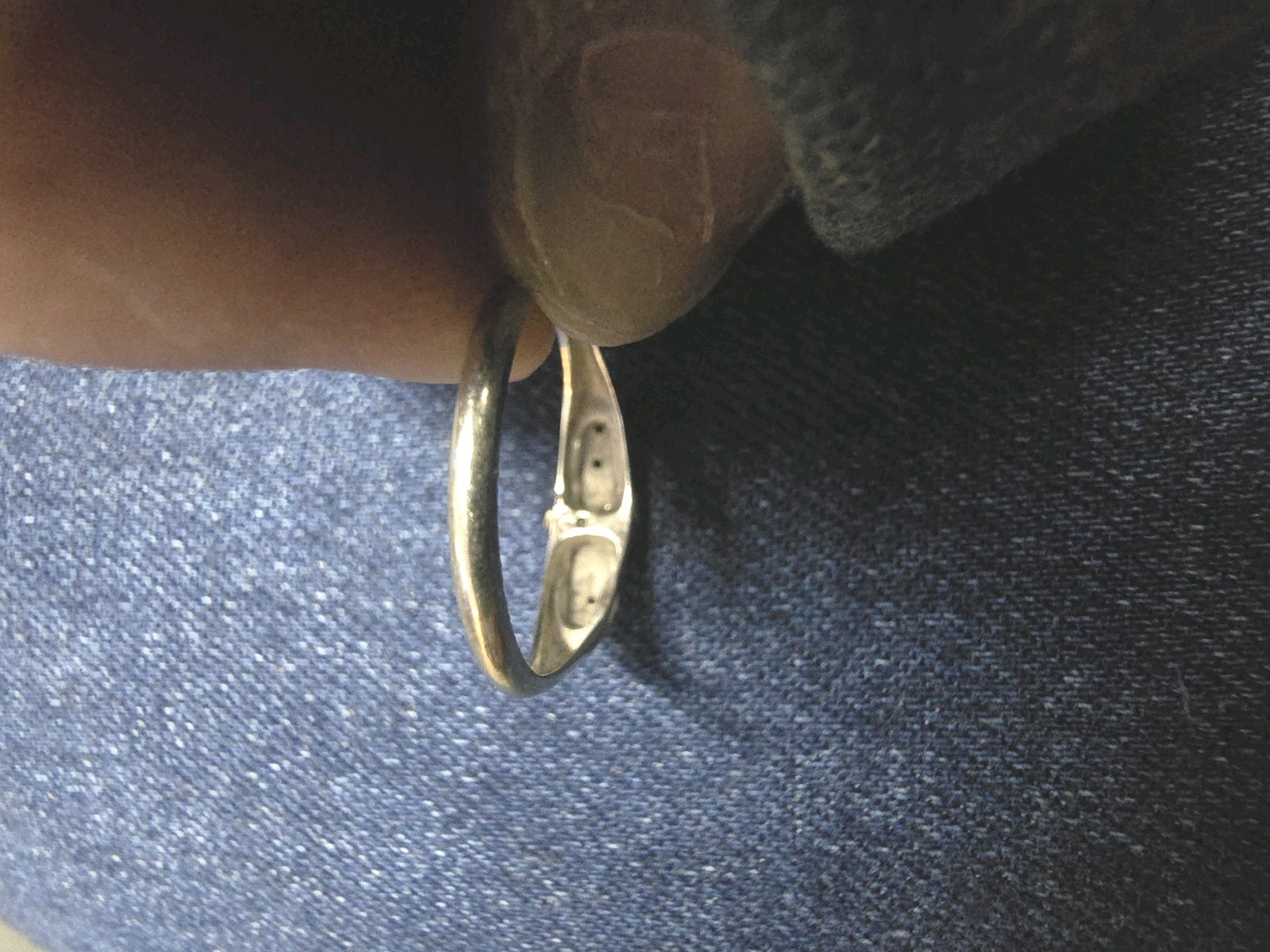 14k White Gold Antique Wedding Ring 5 dimond illusion Size 6