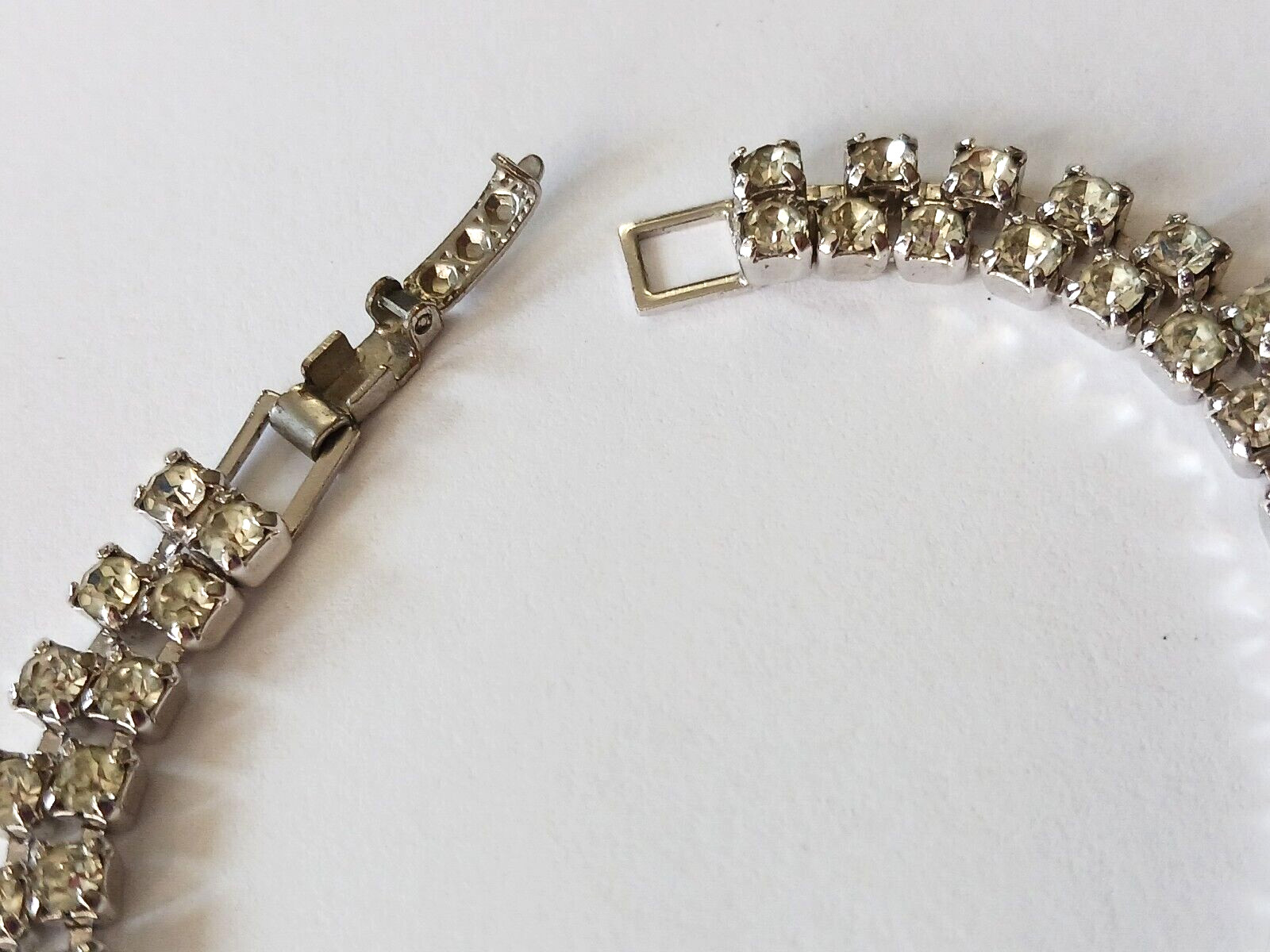 Vintage bracelets. box clasp. safety chain lock, Anchors, stones, rhinestones. 4