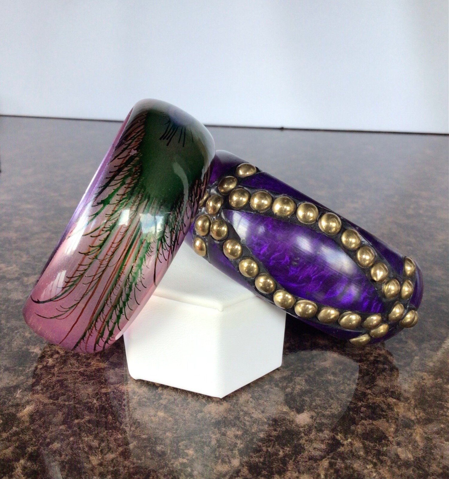 Purple Themed Jewelry Lot (11 Pieces) Silver/Gold tone Rhinestone Beads Enamel