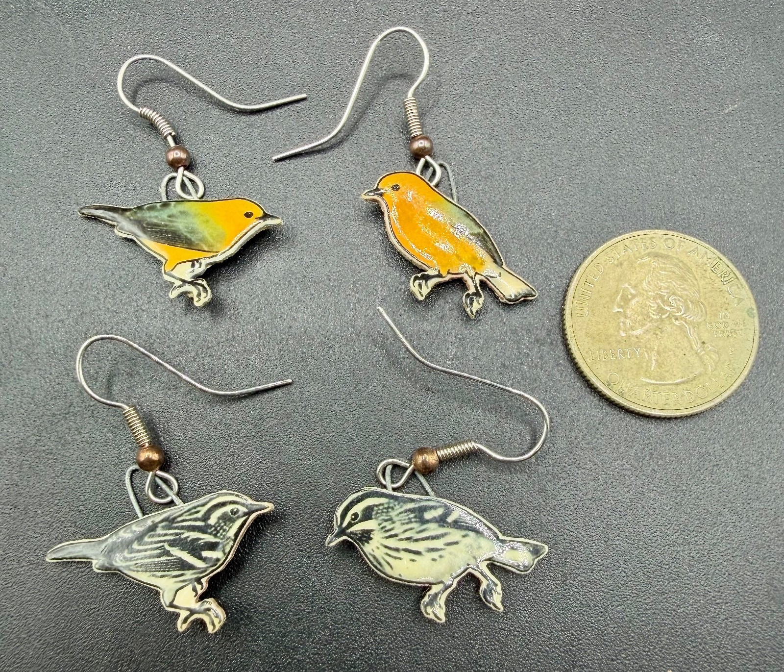 Jabebo Recycled Cereal Box Bird Earrings – Set of 2 Pairs