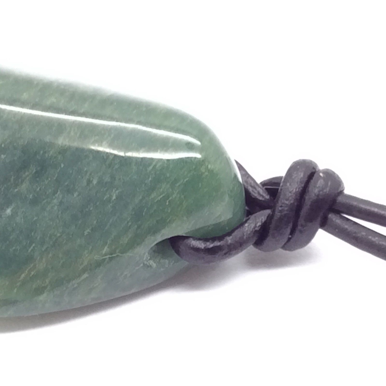 Guatemala Jadeite Jade Pendant Green Polish Motagua River Gem Stone Necklace #42