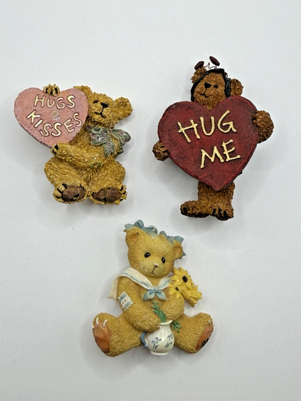 BOYD’S BEARS AND FRIEND PINS GREAT GIFT RESIN / METAL NEUTRAL COLORS SET OF 3