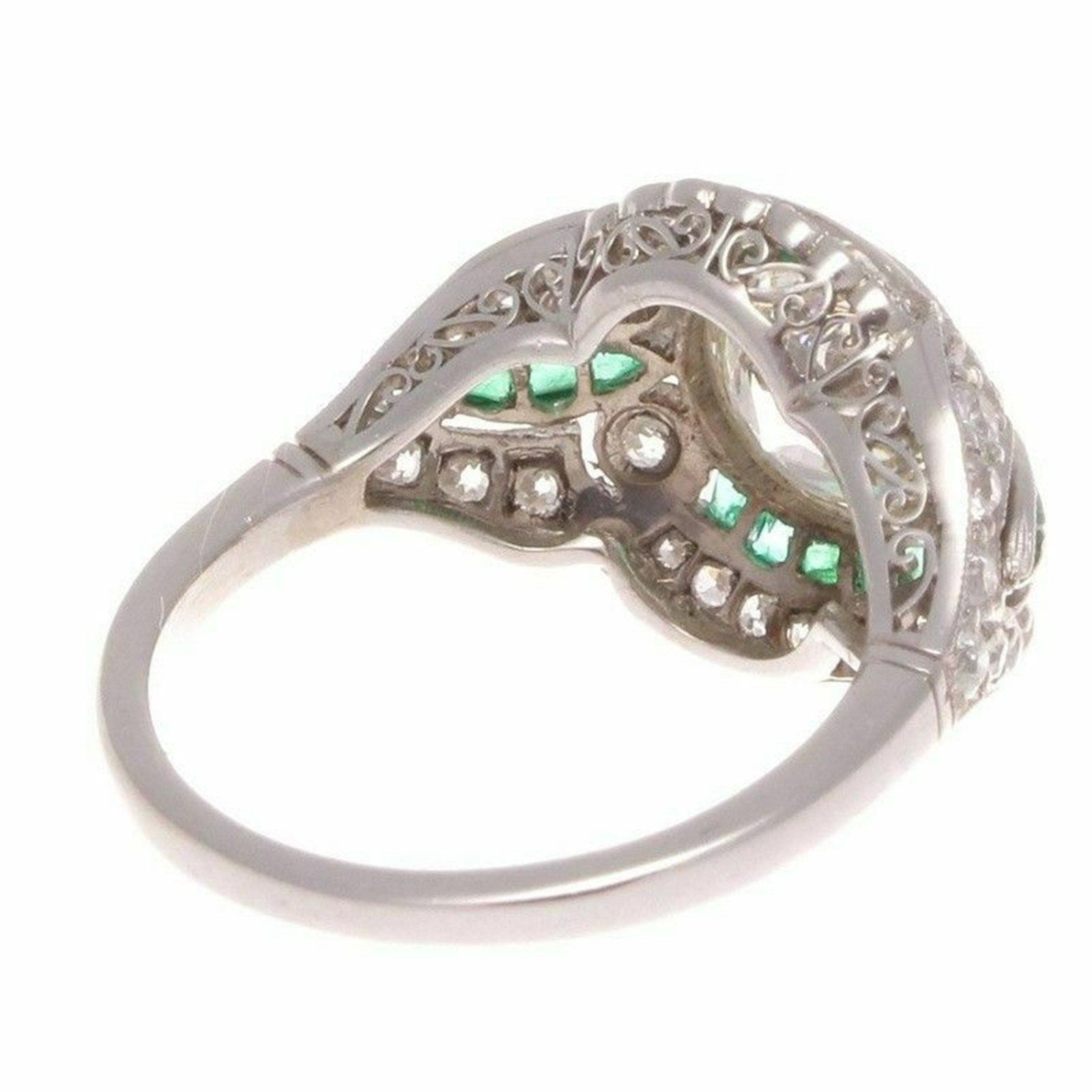 1930’s Circa Influence OEC CZ Stone 925 Silver Ring Art Deco Antique Jewelry