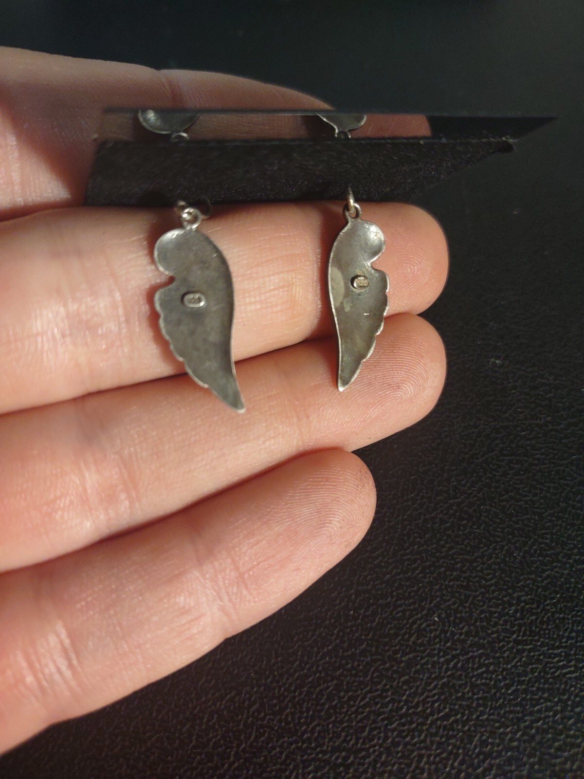 3.0 Grams Sexy Vintage Sterling Silver Gothic Punk Wings Earrings