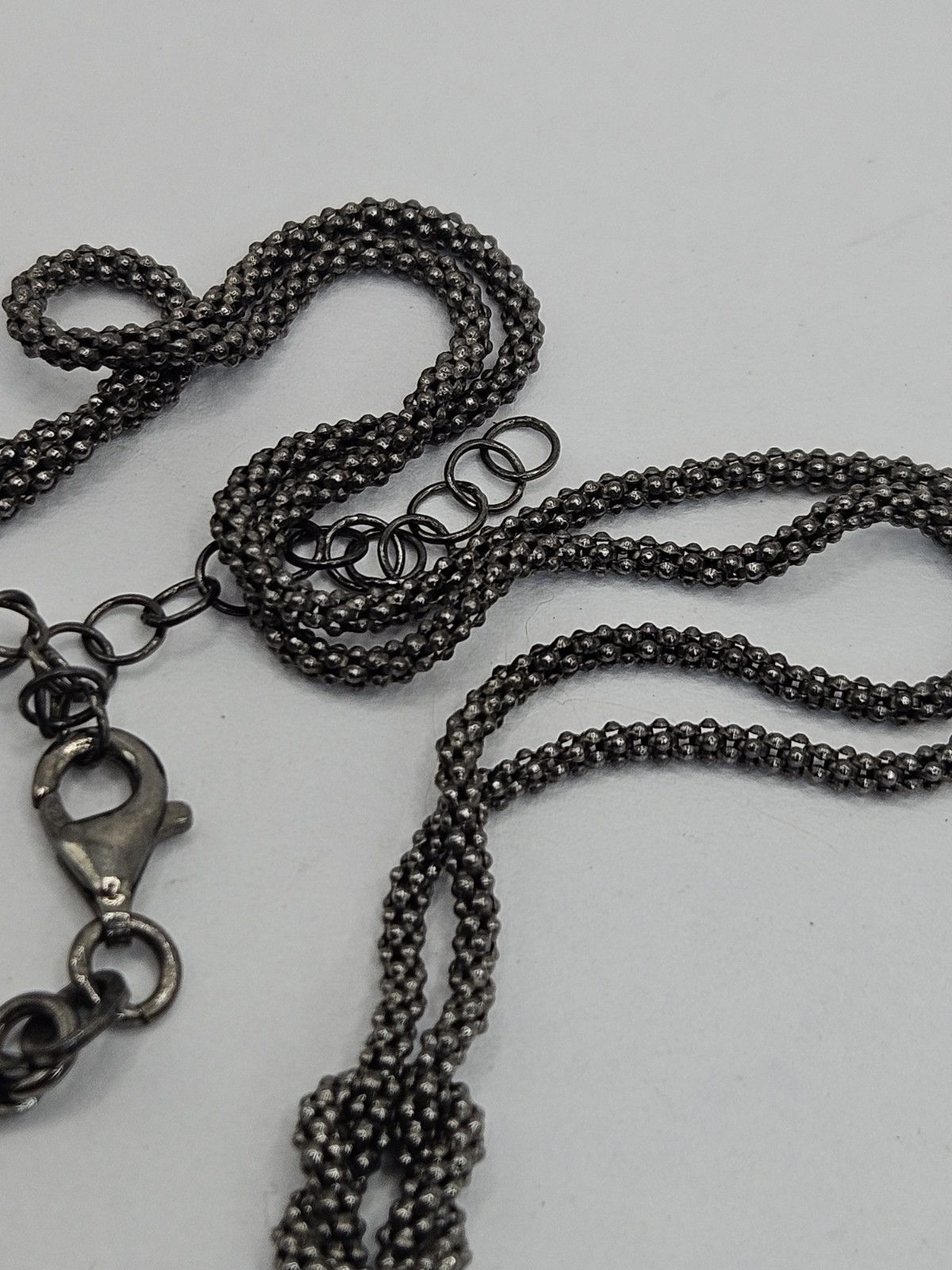 Vintage Sterling Silver Knotted Rope Chain Necklace