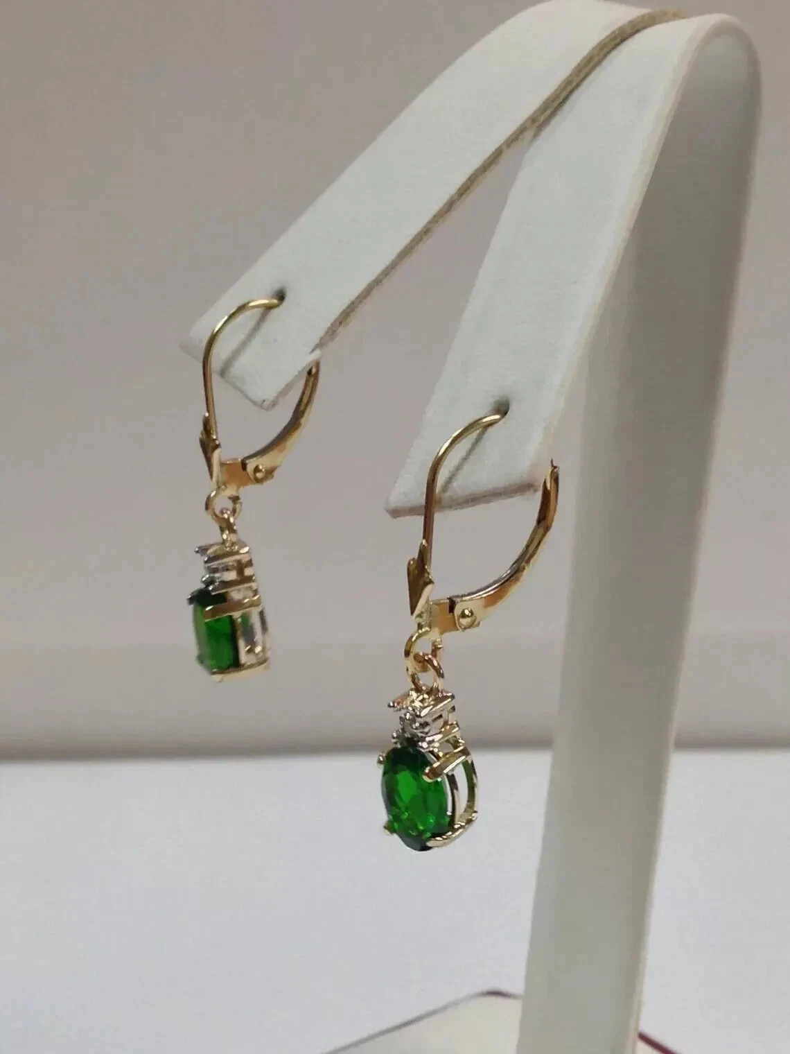 Art Deco Lab Created Diamond Woman Special Gift Earring 14K Yellow Gold Finish
