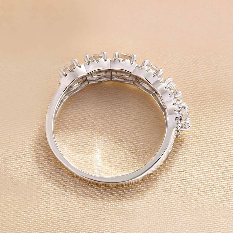 2 CTW White Cushion Cut Simulated Diamond Eternity Halo Wedding 925 Silver Ring