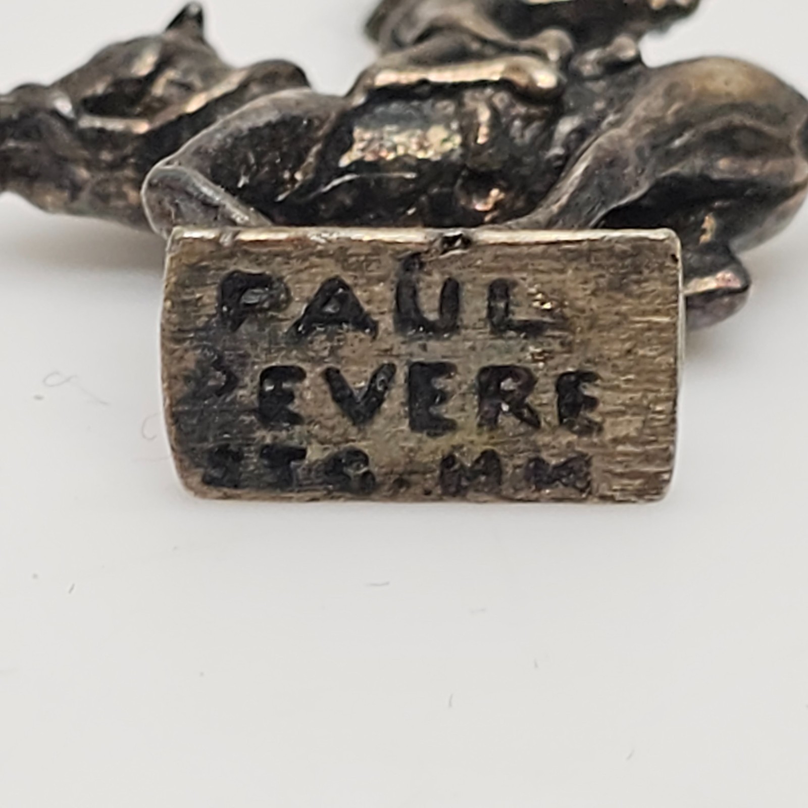 Vintage Paul Revere Ride Charm .925 Sterling Silver Horse & Rider Figural