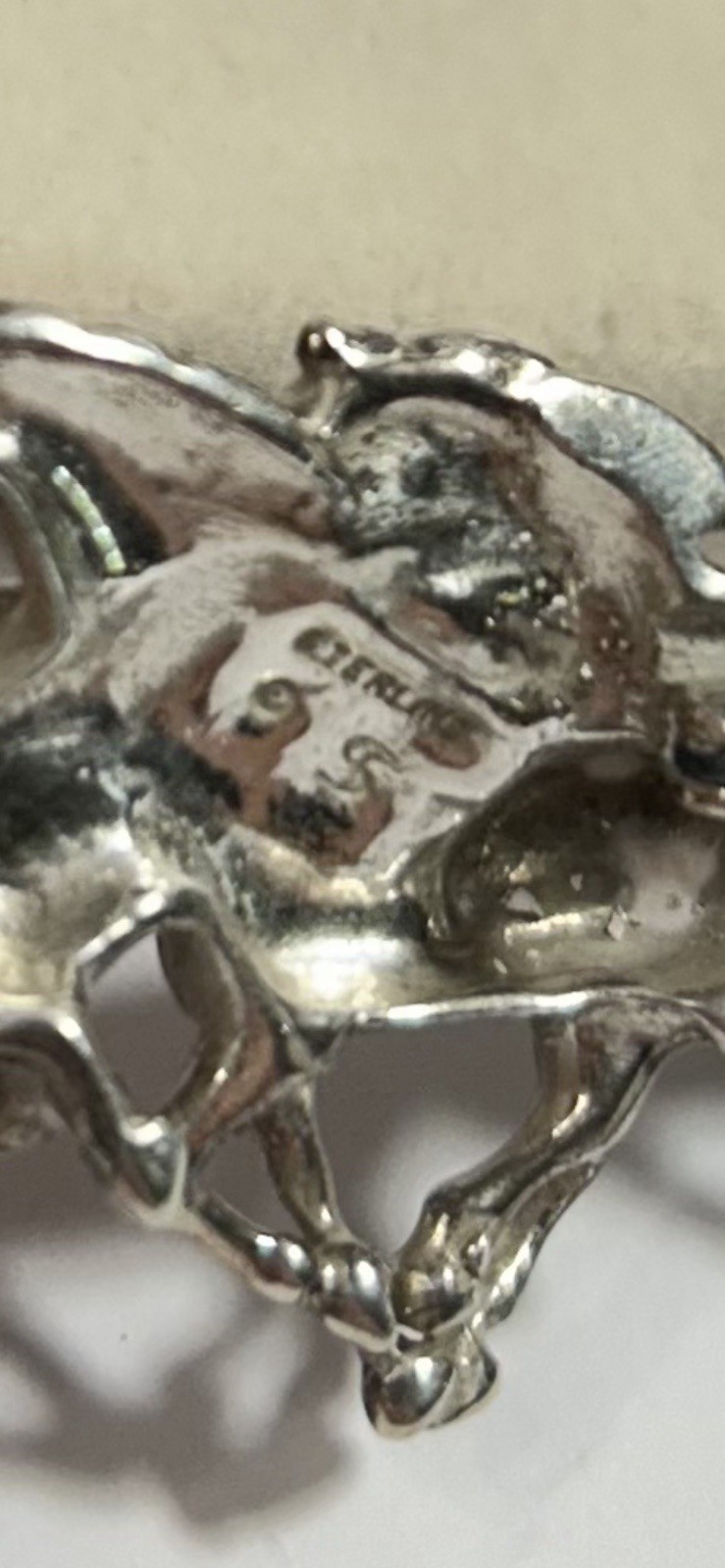 Vintage Silver Running Horses Southwestern Style Pin Brooch Equestrian Jewelry