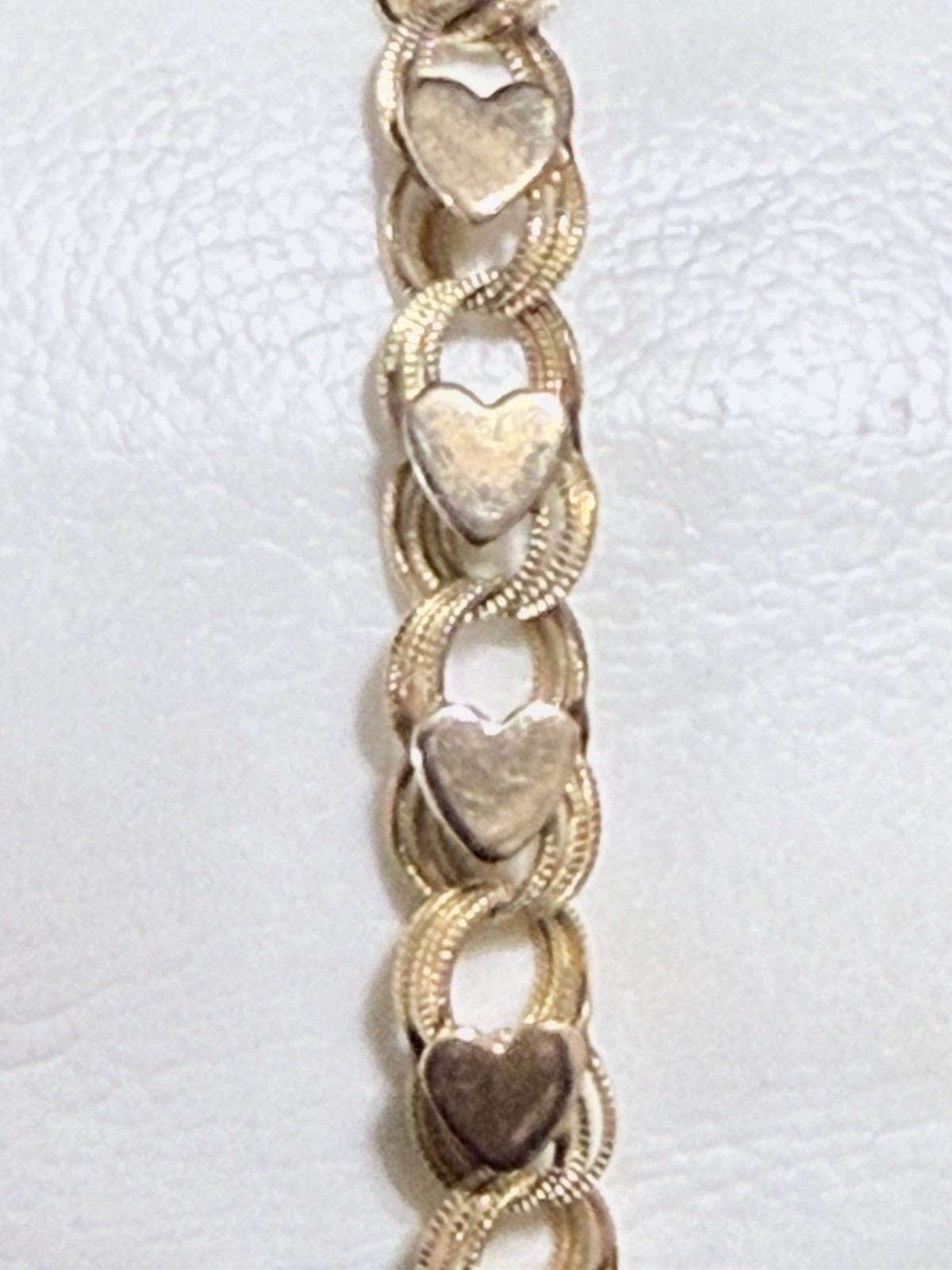 VINTAGE 14K GOLD LOT OF 2 HEART LINK BRACELETS 14.7 GRAMS WEARABLE BOTH MARKED