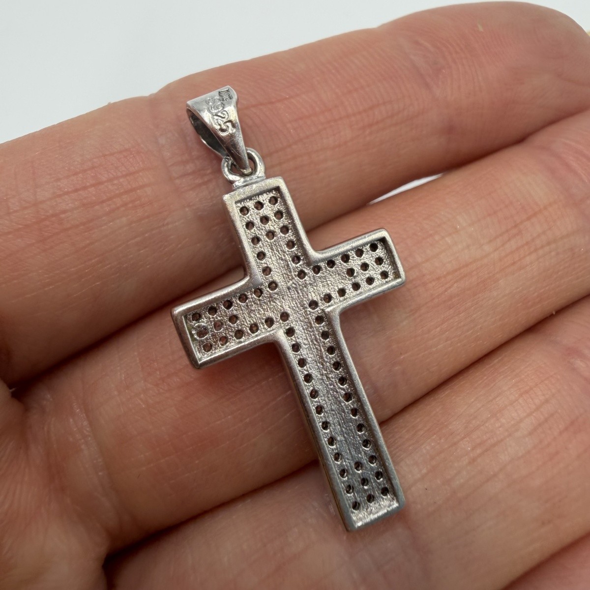 Vintage Pendant Icon Cross Sterling Silver 925 Jewelry Stamped Beautiful 2.94gr