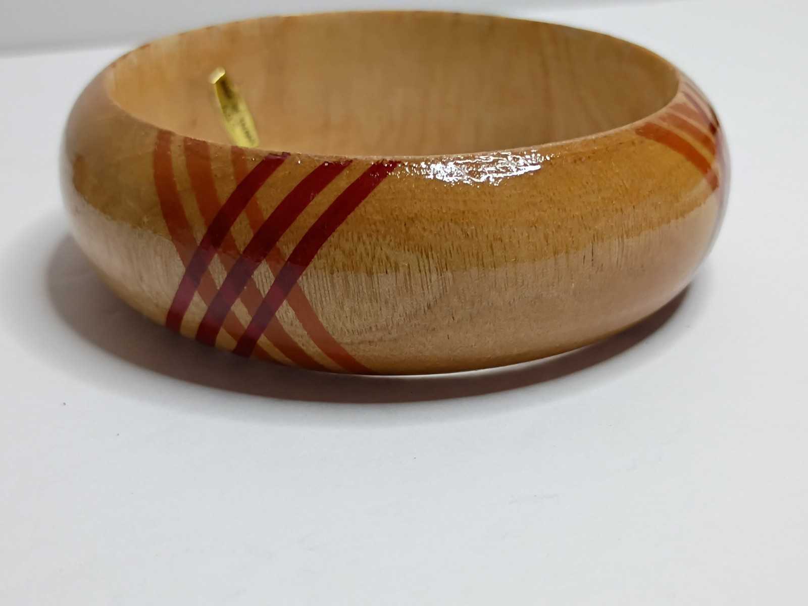 Lot Of 3 Vintage Wooden Bangle Bracelet Boho Chunky Bold Statement 1″ Thick Chee