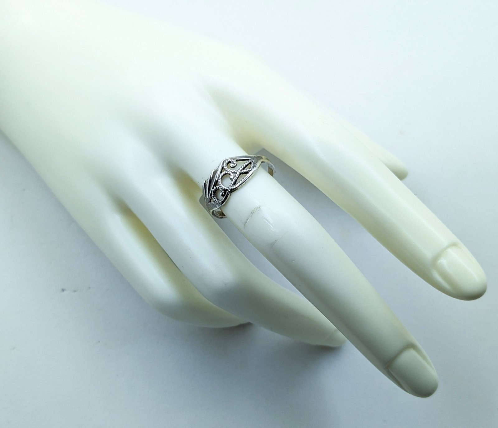 Vintage Elegant Soviet RING Silver⭐925 stamp Star USSR-size: 9US (19mm) | UA #92