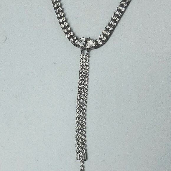 Rebecca Minkoff Gemma Fringe Necklace (Crystal) Necklace retail $78