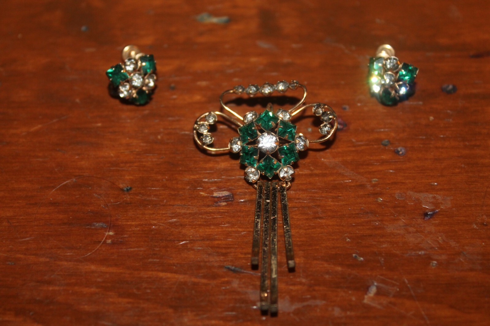 1950’s M&S 1/20 12k Gold Filled Brooch Screw Post Ear Ring Set Marks Spencer