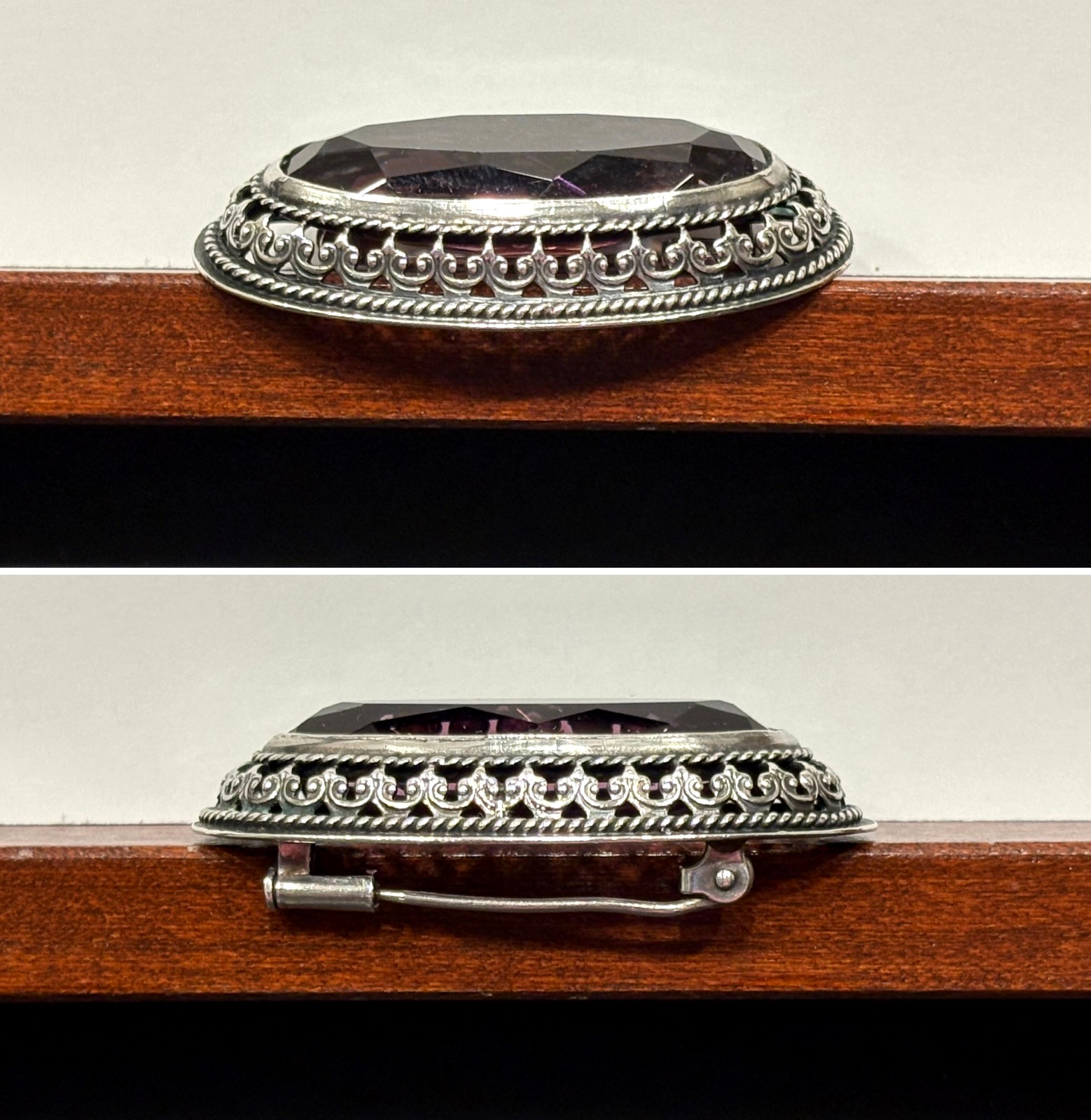 SVERDLOVSK JEWELRY FACTORY SOVIET VINTAGE ca.1963 STERLING SILVER 875 BROOCH 14g