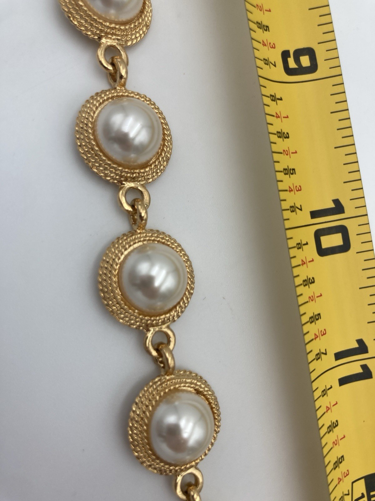 Napier Faux Pearl Goldtone Choker 16.5 In Necklace 80s 90s Chunky Unique Vintage