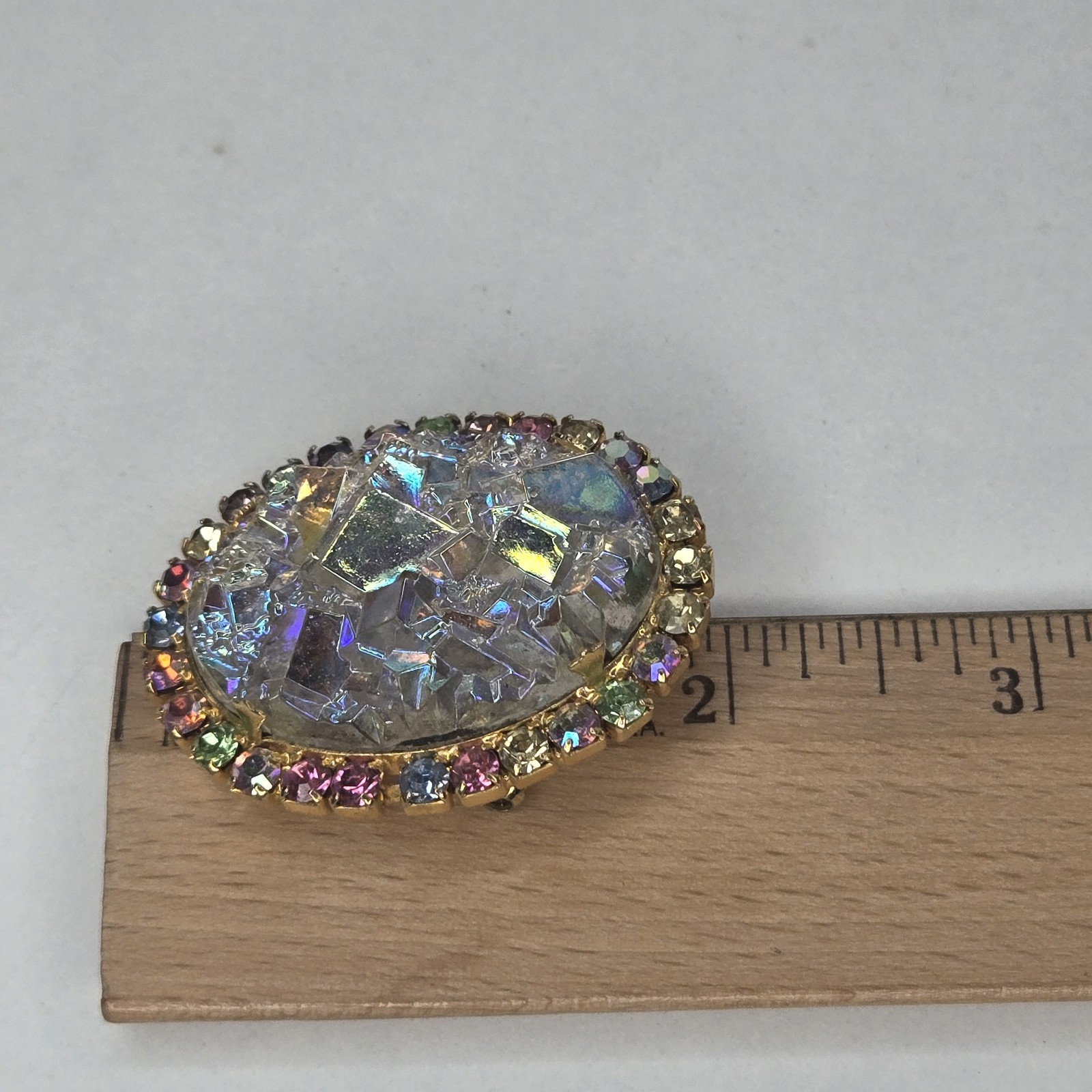 Vintage Juliana DeLizza & Elster Crystal Geode Brooch & Earrings Rare Book Piece