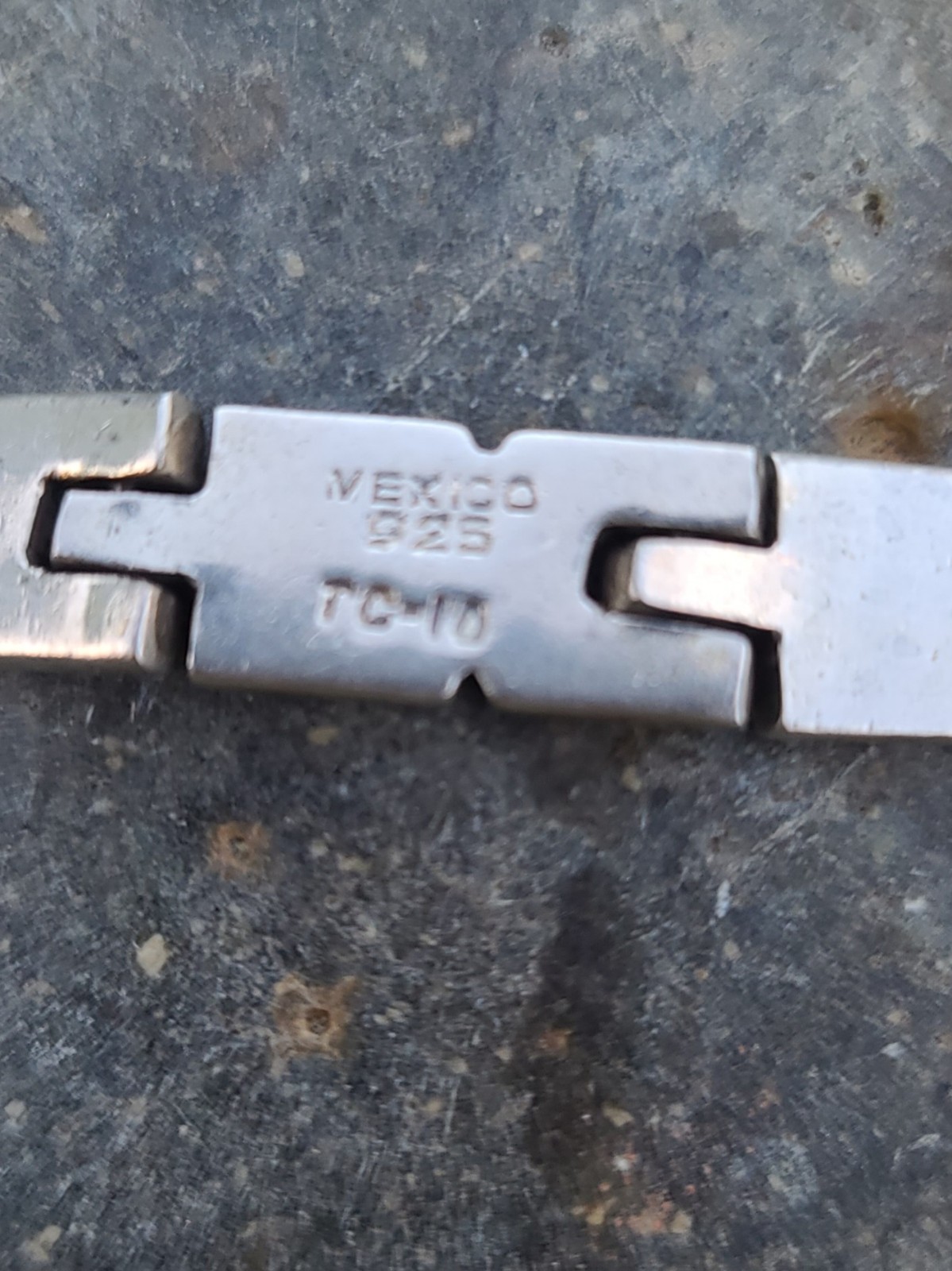 VTG Taxco MEX Sterling 925 Solid Silver X-Link 9.9mm Chain Bracelet 7.75″ 60gr
