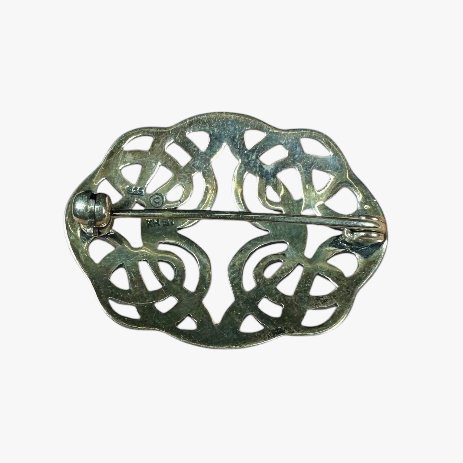 Sterling Silver Celtic Knot Open Work Art Nouveau Brooch Pin Kit Heath KH 97 1.2
