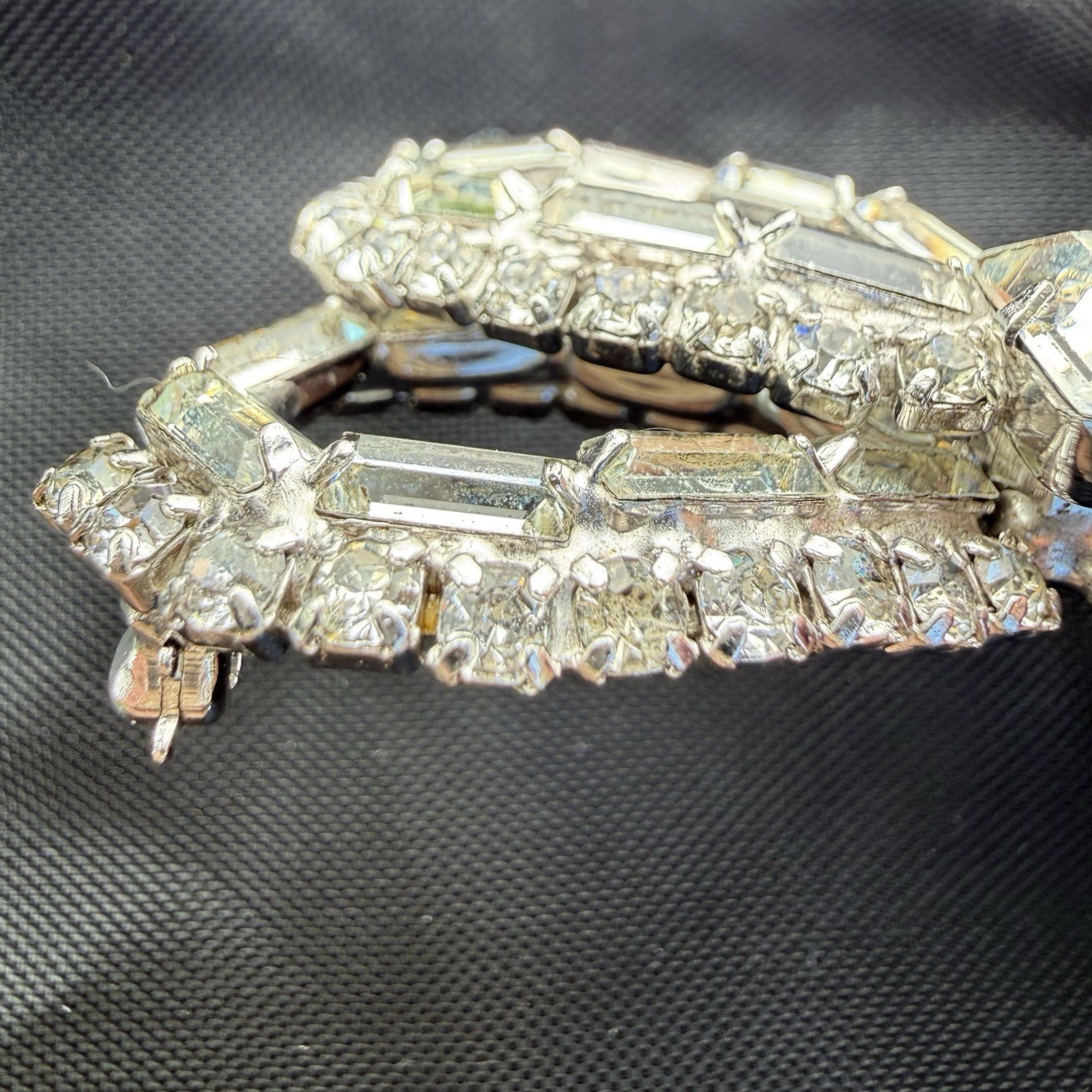 Vintage Rhinestone Bow Brooch/pin Baguette, Round And Emerald Cut Stones
