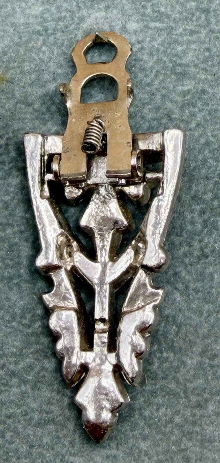 Vintage Art Deco Duette Dress Clip Brooch Red Baguette Rhinestone