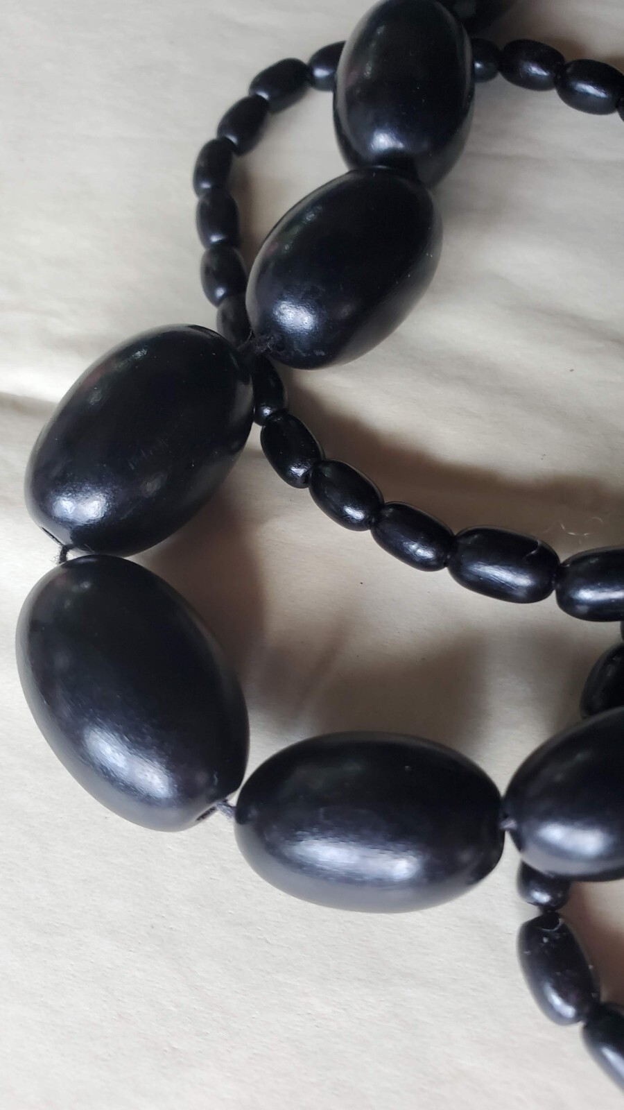 Antique very light olive beads necklace