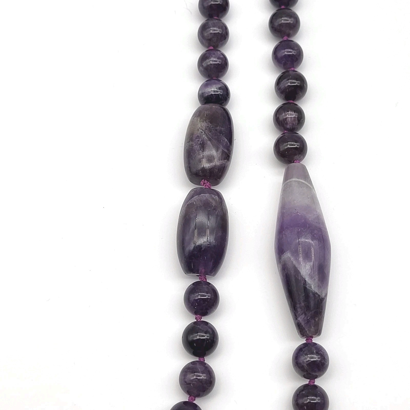 Stunning Purple Charoite & Amethyst Bead necklace Sterling Silver Southwest Bold