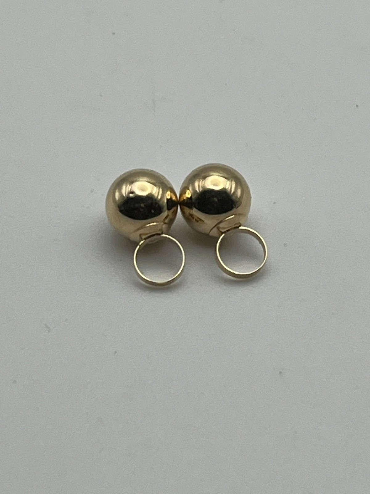 Vintge 14K Solid Yellow Gold 6.8mm Gold Ball Dangle Enhancer Drop Charms Jackets