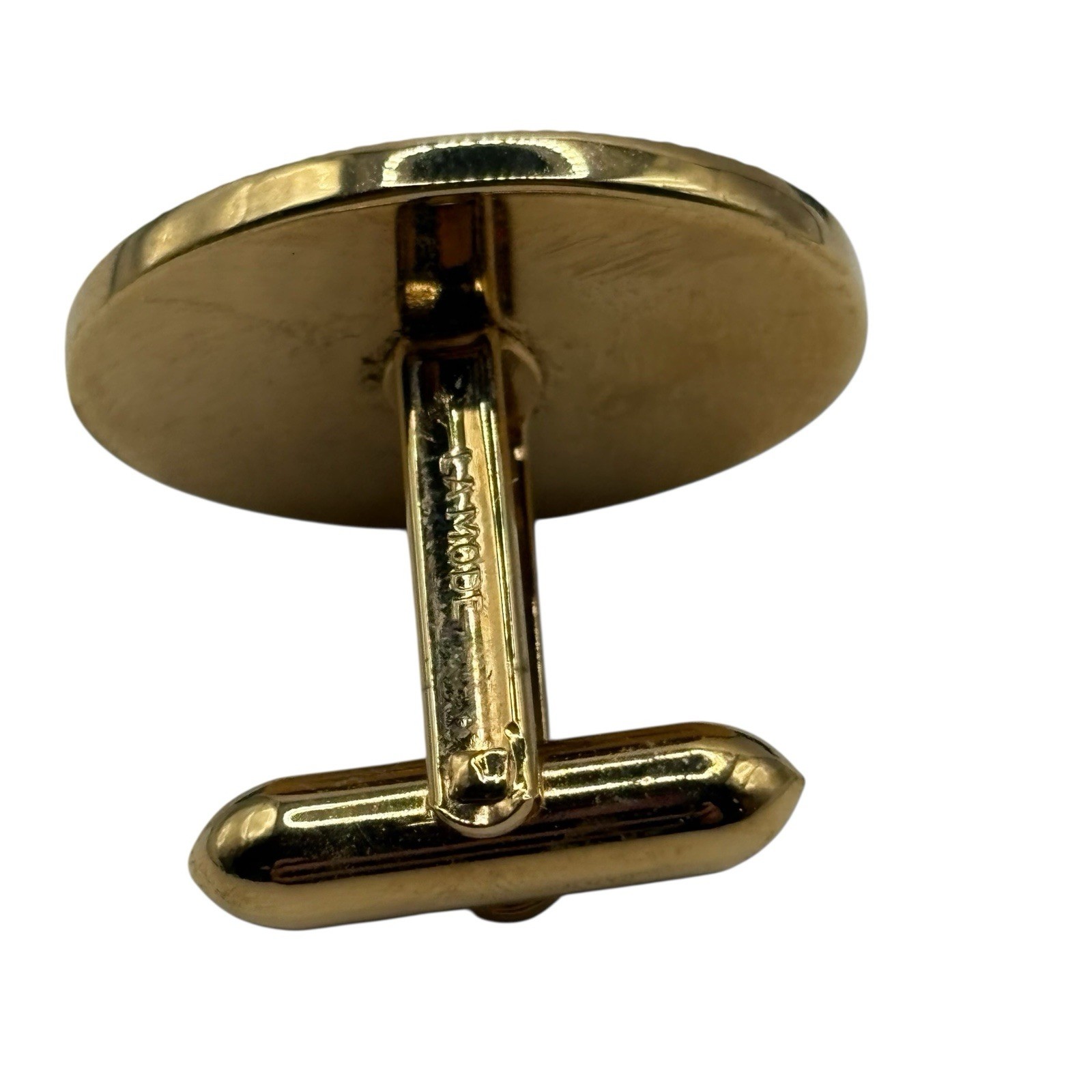 La Mode Genuine Tiger’s Eye Cuff Links & Tie Clip Set In Box Gold Tone Vintage