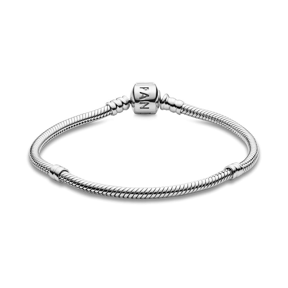 PANDORA Sterling Silver Starter Charm Bracelet – 7-1/2″ Wearable Length