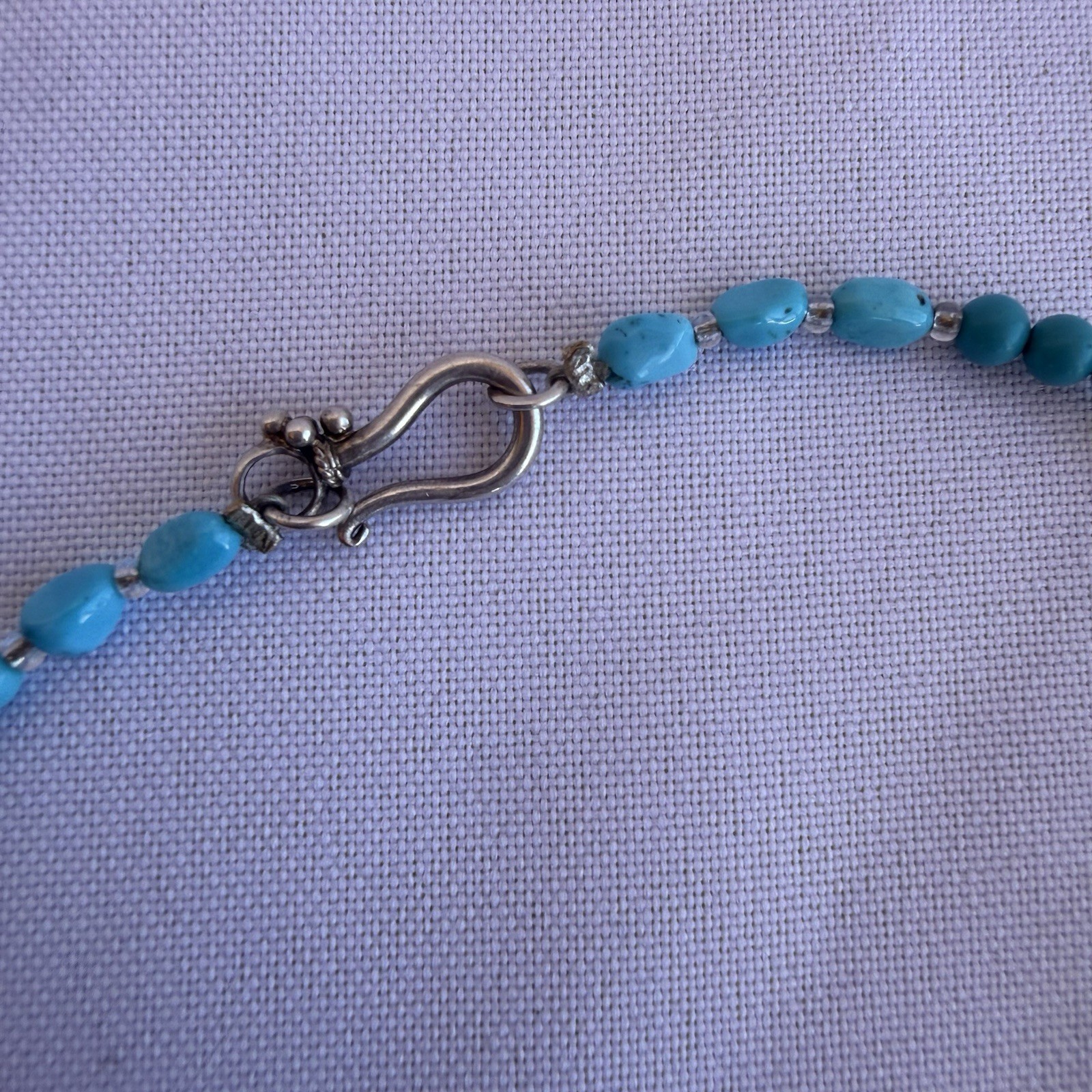 Vintage Signed By Shankari Silver 925 Necklace With Pearl And Aquamarine Stone