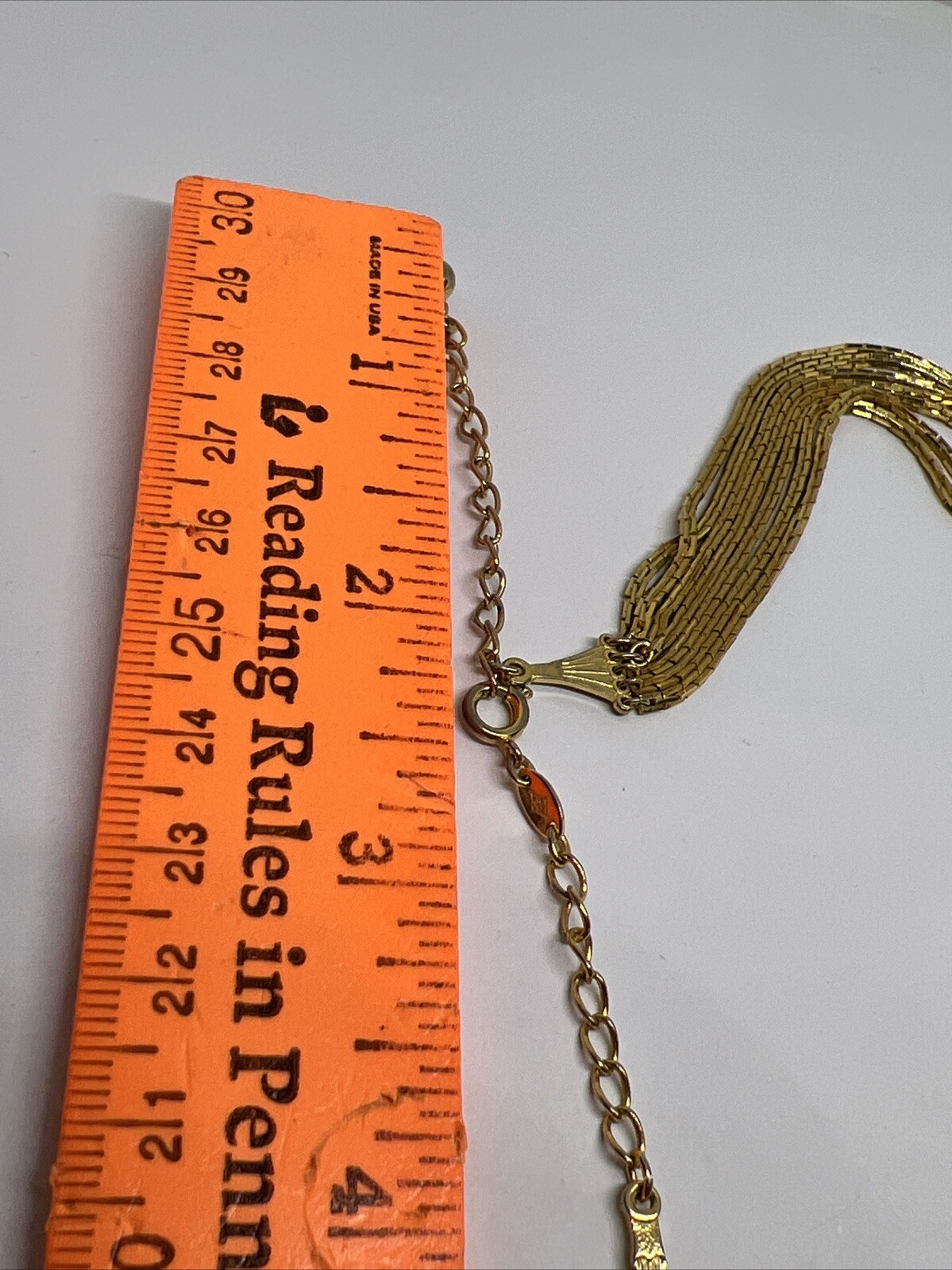 Vintage Shinny Signed NS Multi Strand Yellow Gold Tone Adjustable Necklace 7030