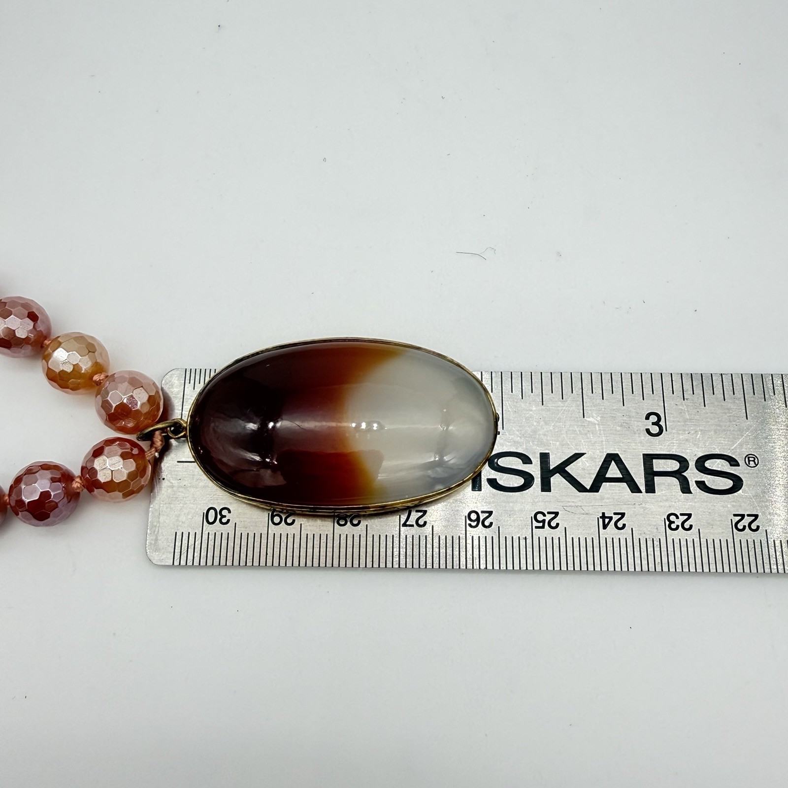 Vtg HSN Sterling Silver Gemstone Necklace Sparkling Agate Statement NOS Org. Tag