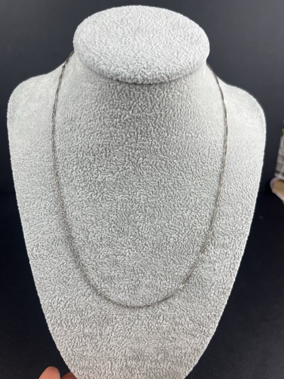 Vintage 925 Sterling Silver Rope Chain Necklace 18” 1.53g India