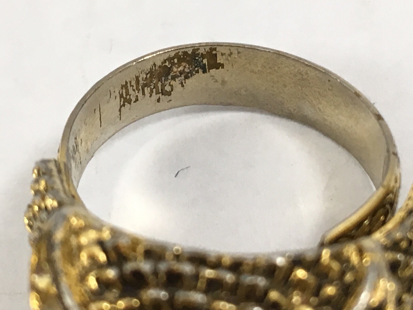Owls Head Ring Red Eyes Golden US Size 7 17.5 MM Wrap Adjustable Vintage