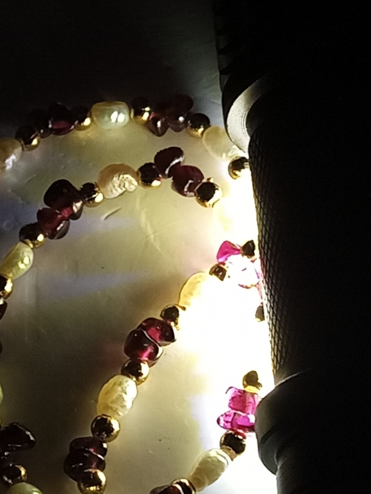Natural Garnet Freshwater Pearl Necklace 45cm 11g Vintage Gemstone Jewelry Gift