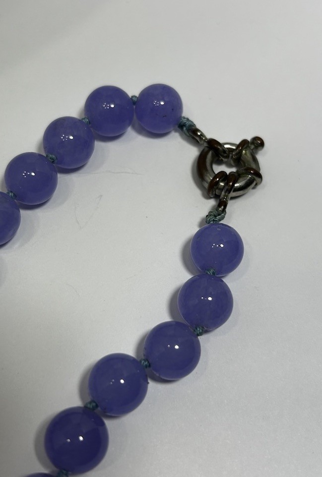 Vintage Purple Beaded 16.5in Necklace Costume Jewelry