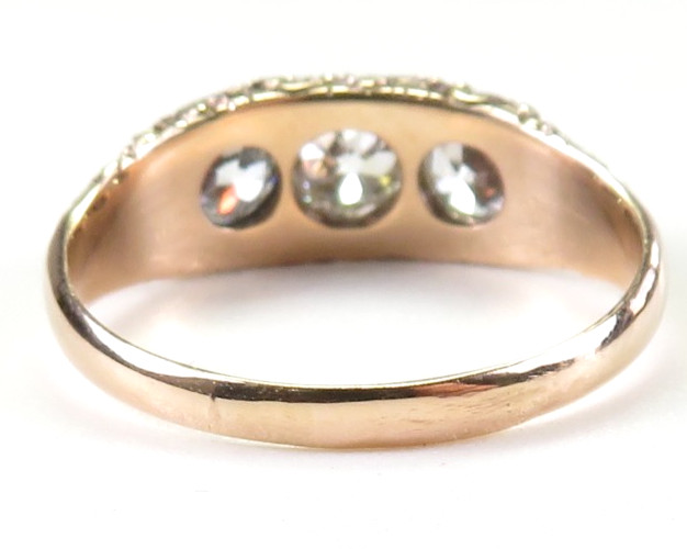 Antique 1920’s European Diamond Engagement Ring 10K Rose Gold 9 UK-R1/2 EGL USA