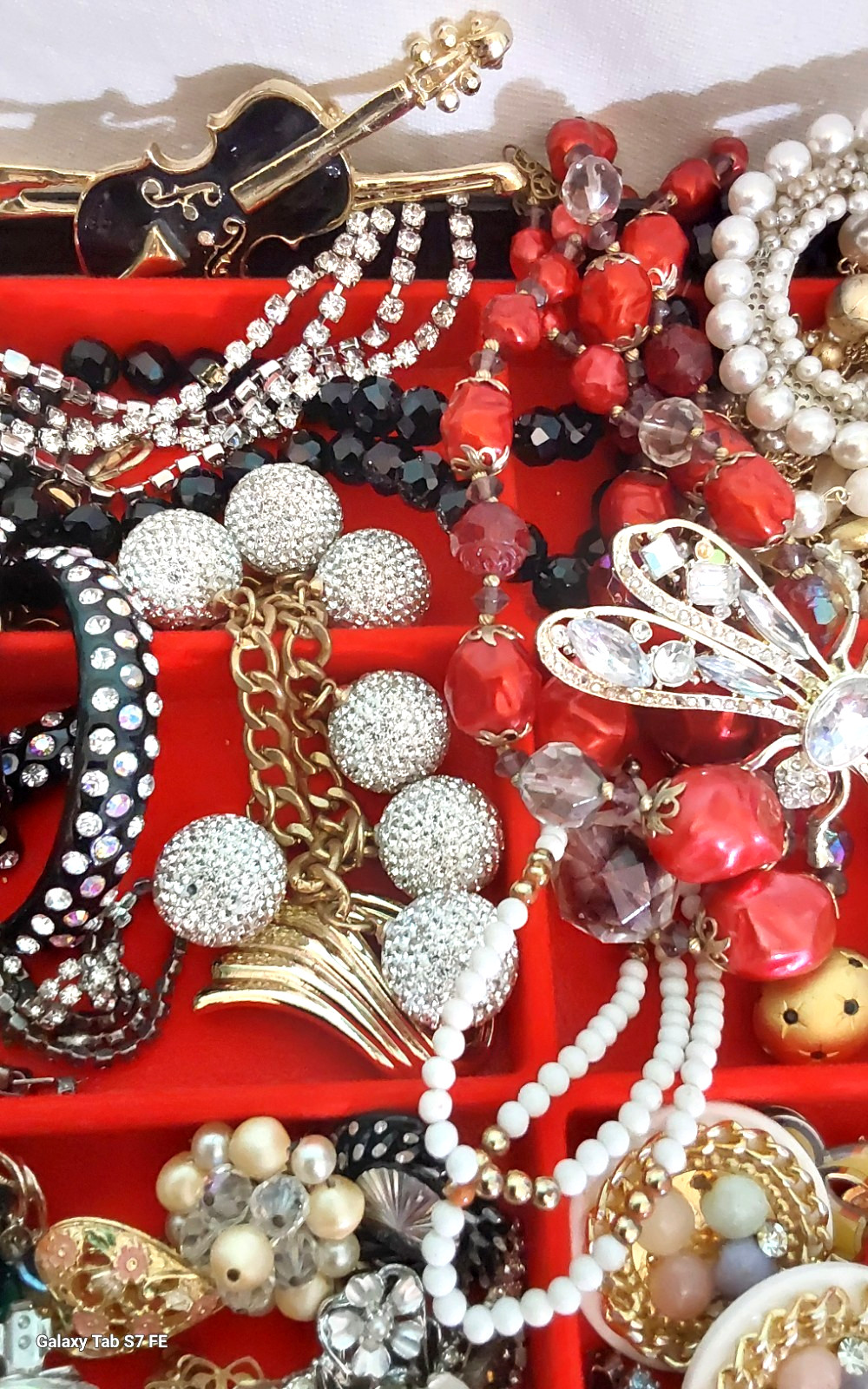 Vintage Rhinestone Necklace Brooch Earring Unique Mix Few Signed Repair Lot
