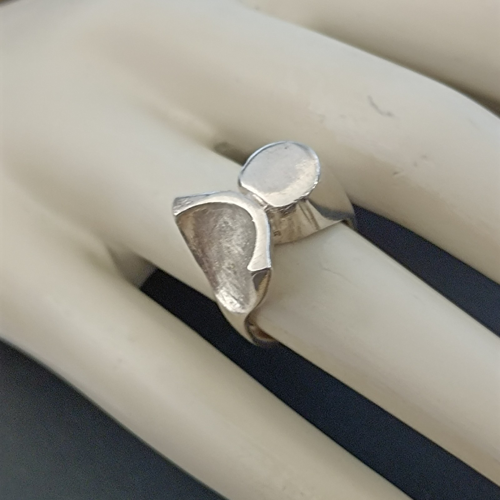 VTG Sterling Silver Ring Brutalist Modernist Sculptural Abstract Artisan OOAK 7