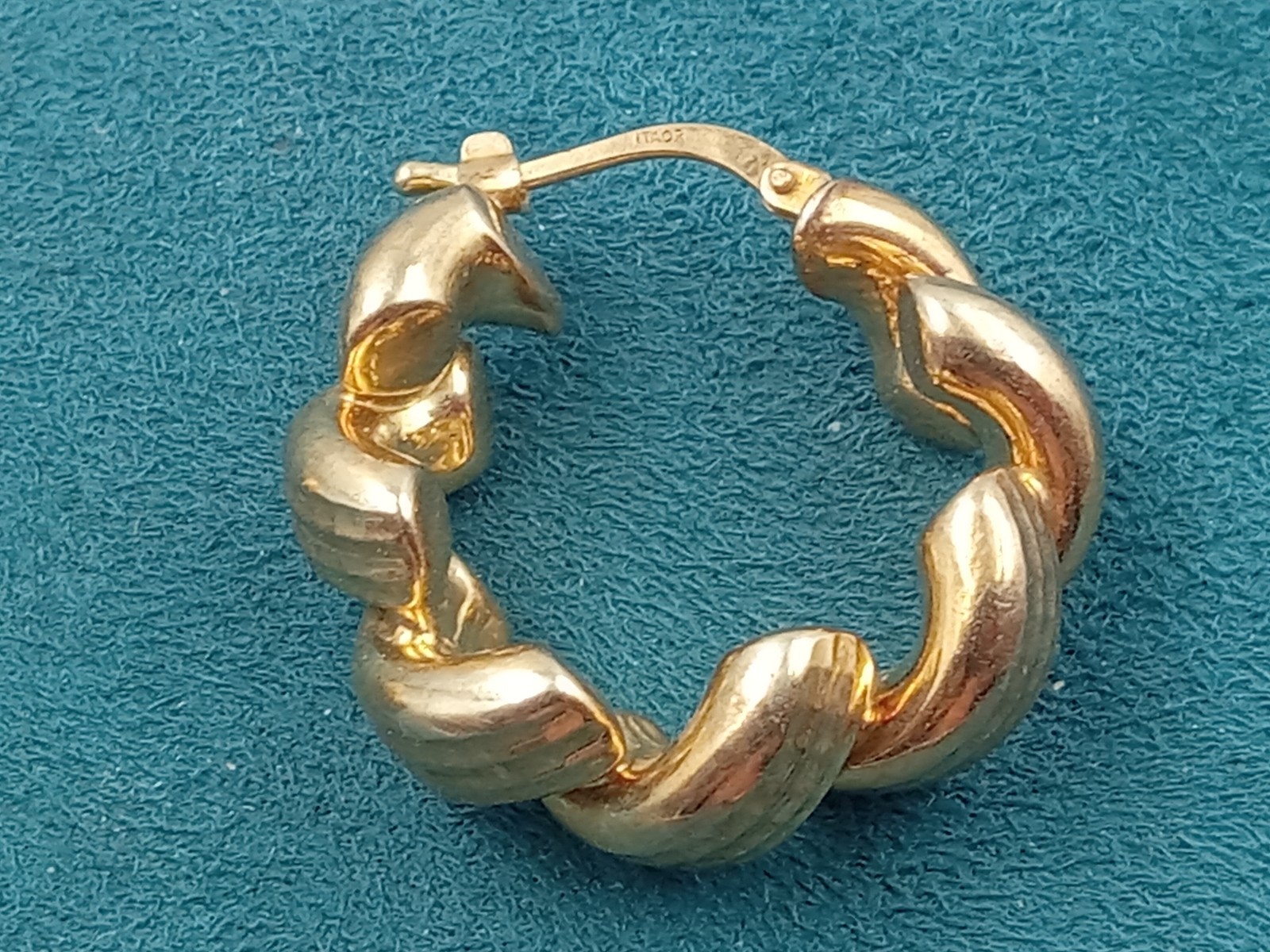 Designer ITAOR Sterling Silver & Gold Wash Earrings: About 1″ in Diameter