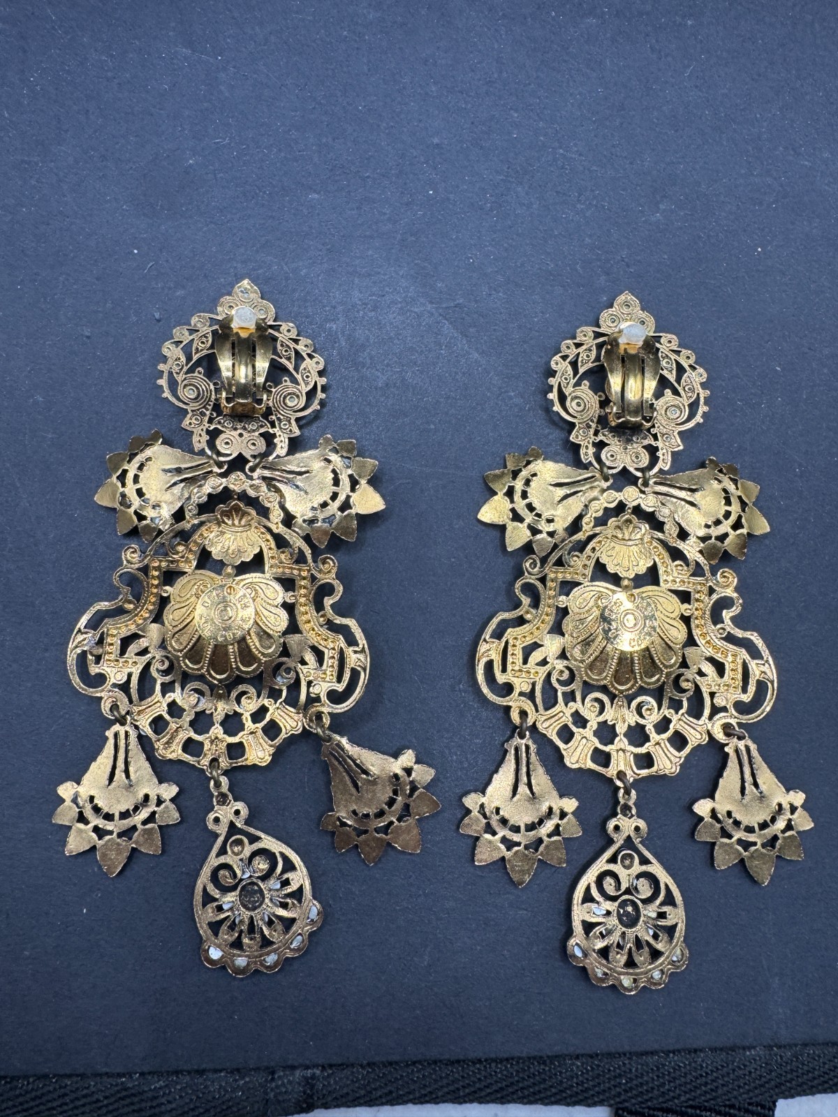 Réminiscence Paris Huge Clip On Earrings (Missing Stones)